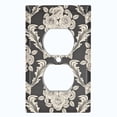thumbnail image 2 of Metal Light Switch Plate Outlet Cover (Damask Rose Black - Single Duplex), 2 of 2