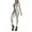 Silver, variant on Daolelai Women's Full Zipper Crotch Shiny High Elastic Stand Collar Bodysuit Jumpsuit