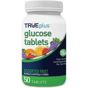 TRUEplus® Glucose Tablets, Assorted Flavor (Grape, Raspberry, Orange) - 50ct Bottle