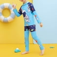 thumbnail image 7 of Boys One Piece Swimsuit and Hat Kid Water Sport Short Swimsuit UPF 50+ Sun Protection Bathing Suits Blue 8-9 Years, 7 of 7