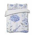 thumbnail image 2 of Quilts King Size, Hydrangea Leaves Soft Comforter Bedding Set for Bed, Blue Striped Botanical Floral Lightweight Quilted Bedspread with Pillow Cover(2 Pieces) for All Season, 96x106 Inch, 2 of 6