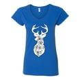 thumbnail image 2 of Deer Rose Animal Lover Womenâ€™s Standard V-Neck Tee, Royal, X-Large, 2 of 3