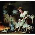 thumbnail image 2 of Bernardo Strozzi 16x15 Black Ornate Wood Framed Double Matted Museum Art Print Titled - The Cook (circa 1625), 2 of 5