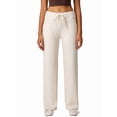 thumbnail image 3 of Women'S Casual Pants Wide-Leg Sweatpants with Pockets Y2K Milk Apricot Color M, 3 of 9