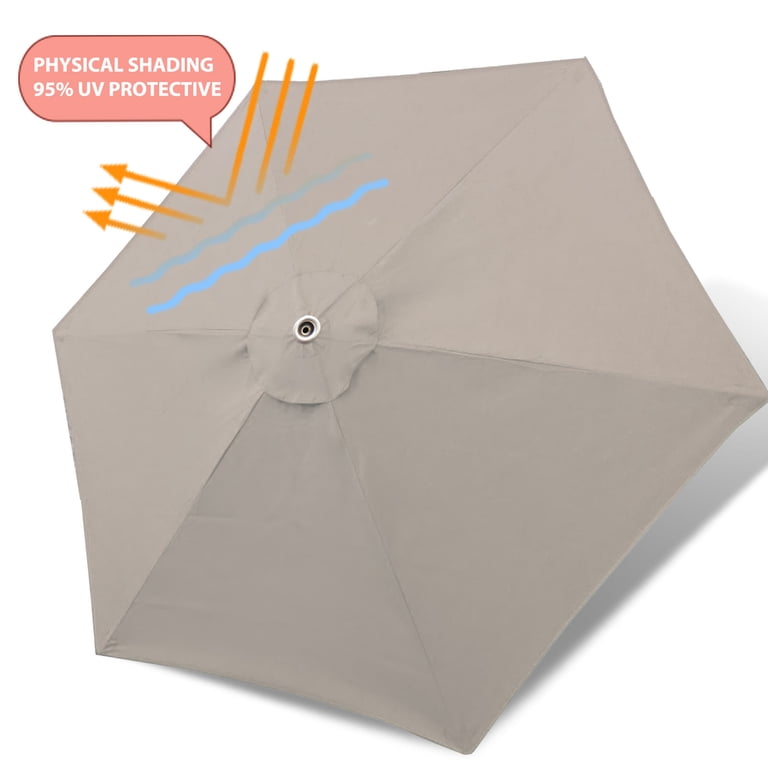 7.5 ft patio umbrella replacement canopy 6 ribs beige Elite USA Sunumbrella - Canopy Cover Replacement for 7.5FT Patio Umbrellas  with 6 Ribs (Cover Only)