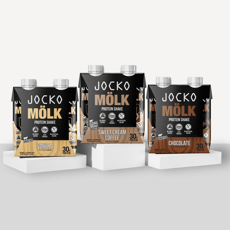 マジョール　プロテイン　デェリーシェイク Amazon.com: Jocko Fuel Mölk RTD Protein Shakes Bundle