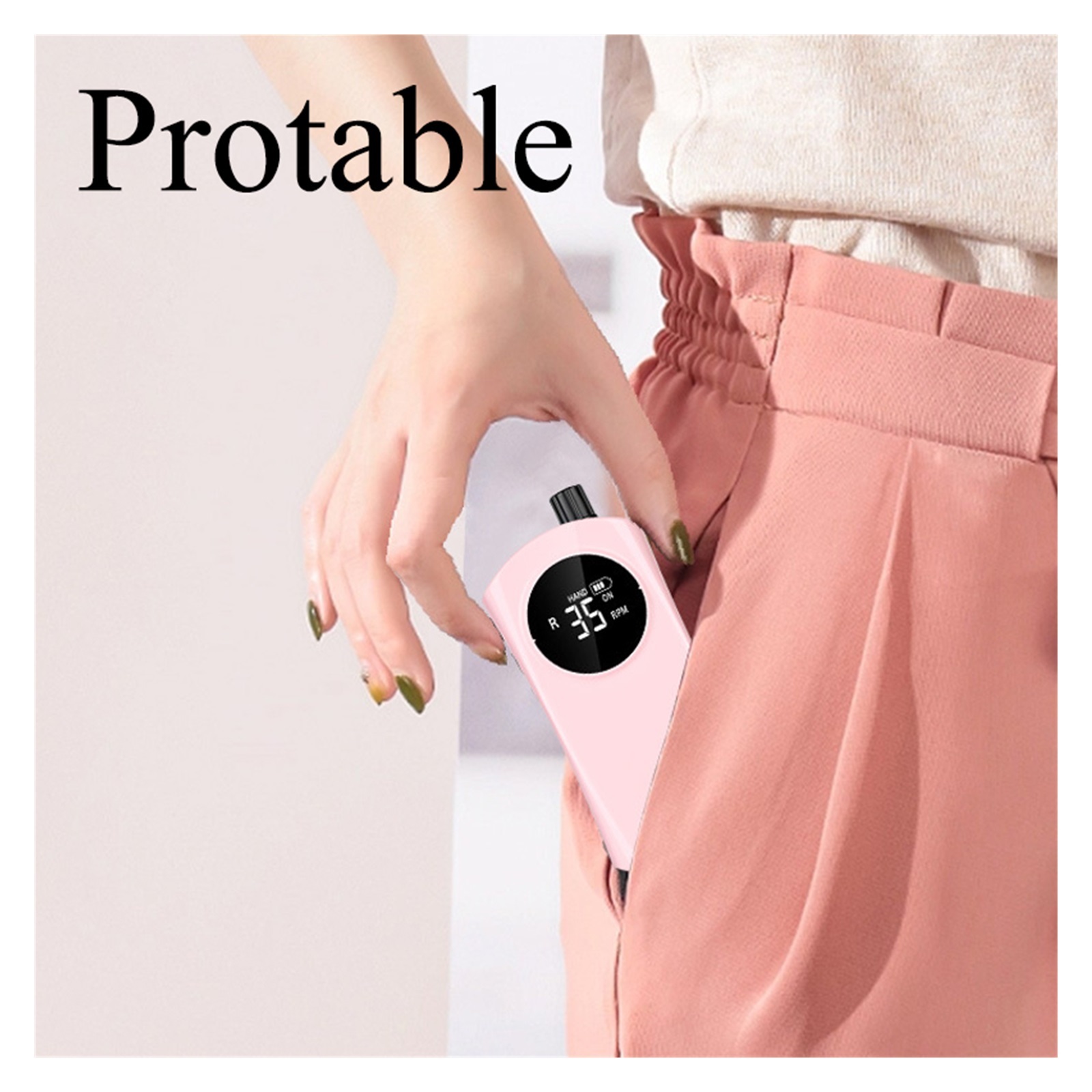 35000RPM Portable Electric Nail Drill Machine With LCD Display, Rechargeable Nails Sander For Acrylic Gel Polish ,Low Noise