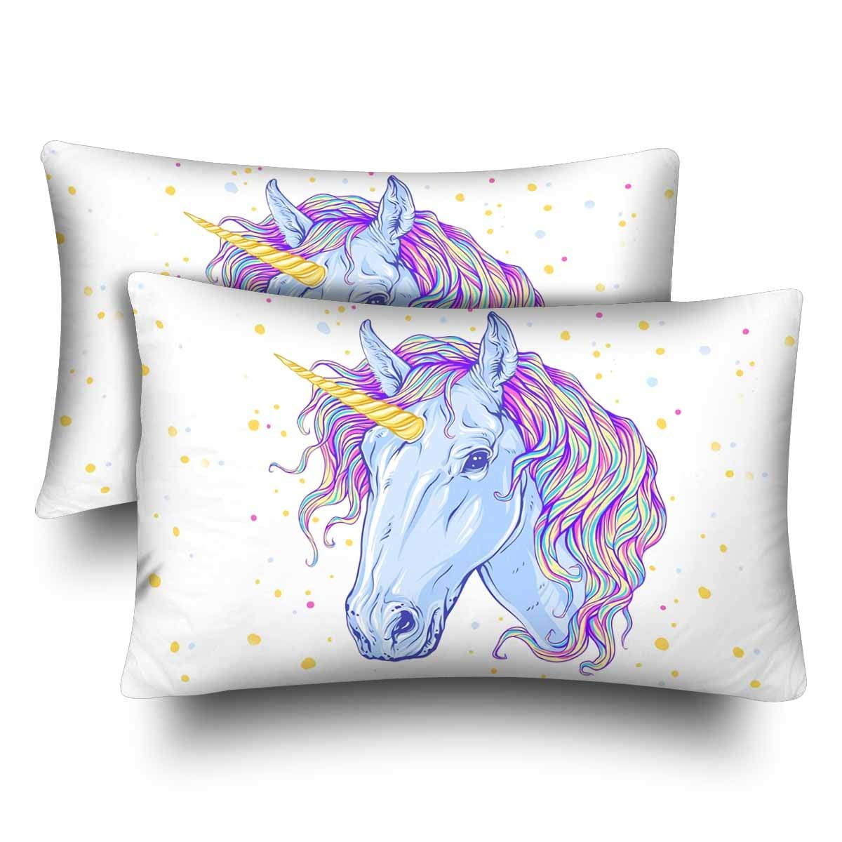 GCKG Colorful Magic Unicorn Horse Pillow Cases Pillowcase 20x30 inches
