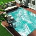 thumbnail image 1 of Outdoor Rug xft Reversible Mats Portable Camping Mat Outdoor Mat Palm Leaves Outdoor Carpet for Balcony Deck Backyard Picnic Beach RV Camping, 1 of 9