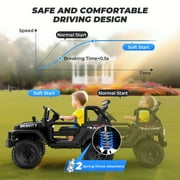 Farmdex 2 Seater 24V Ride on Toys for Big Kids, Powerful Electric Ride On Truck Car with Remote Control w/20 Inch Wide Seat, Colorful LED Lights, Rich Multimedia Music, Black