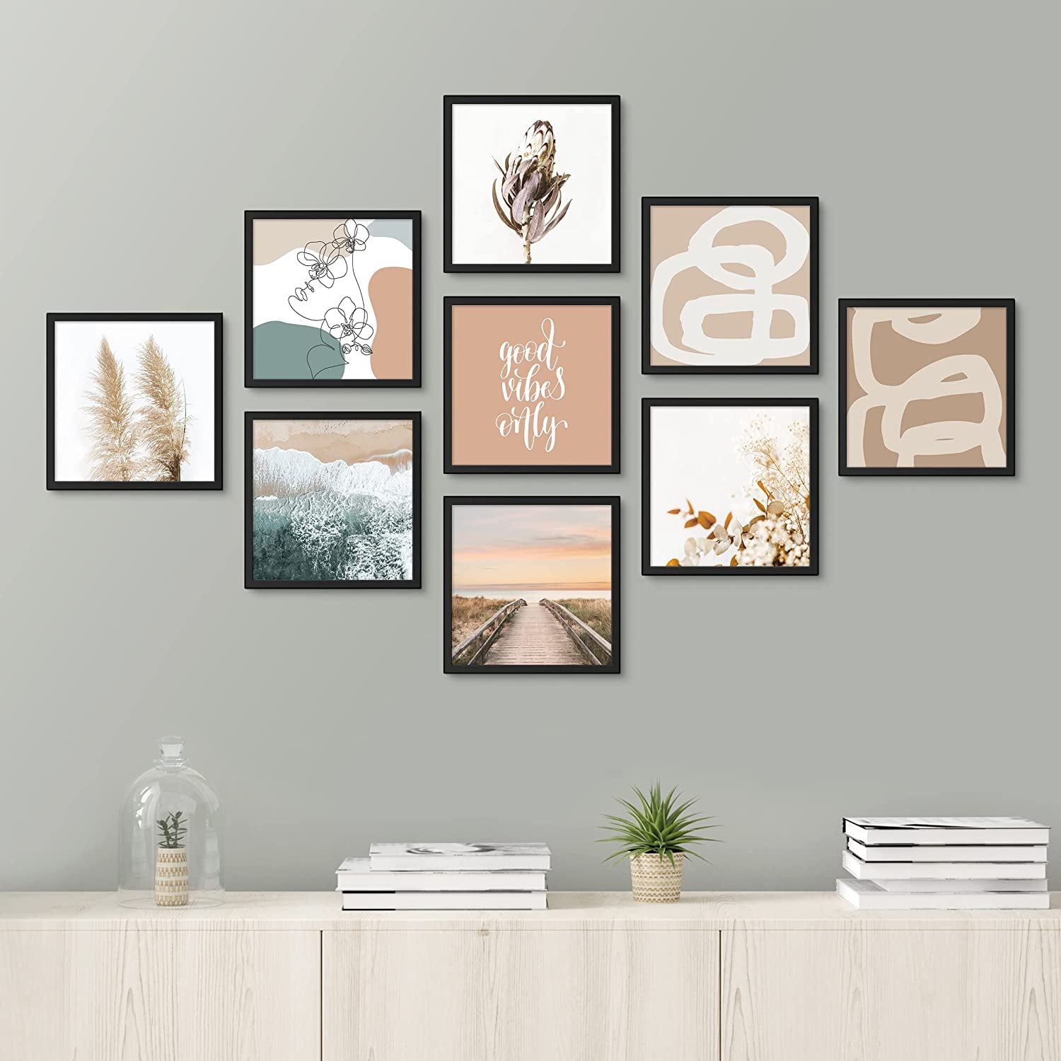 21 PHOTO PICTURE COLLAGE WALL FRAME DISPLAY ART HORIZONTAL VERTICAL Home Decor 