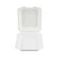thumbnail image 5 of (6 pack) Great Value 1 Compartment Hinged Container, Compostable Bagasse, White, 12ct, 5 of 10