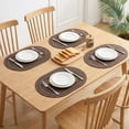 thumbnail image 3 of REGALWOVEN Rustic Oval Placemats Set of 4 Cotton Linen Placemats for Dining Table Decor Washable Kitchen Table Mat Wipe Clean Brown 17.7x12.6inch, 3 of 6