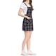 thumbnail image 4 of Vestido de tirantes ajustables de cuadros para mujer Inspire Chic S Azul-Durazno, 4 of 7