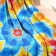 thumbnail image 3 of Colorful Rainbow Tie Dye Spiral Pattern Blanket,Comfortable Soft Flannel Throw Blanket,All Season,Warm Lightweight Blankets for Sofa Bed Couch Living Room Chair,50"x60", 3 of 4