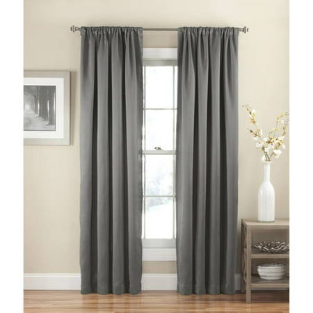 Eclipse Solid Thermapanel Room Darkening Rod Pocket Single Curtain Panel, Grey, 54 x 63