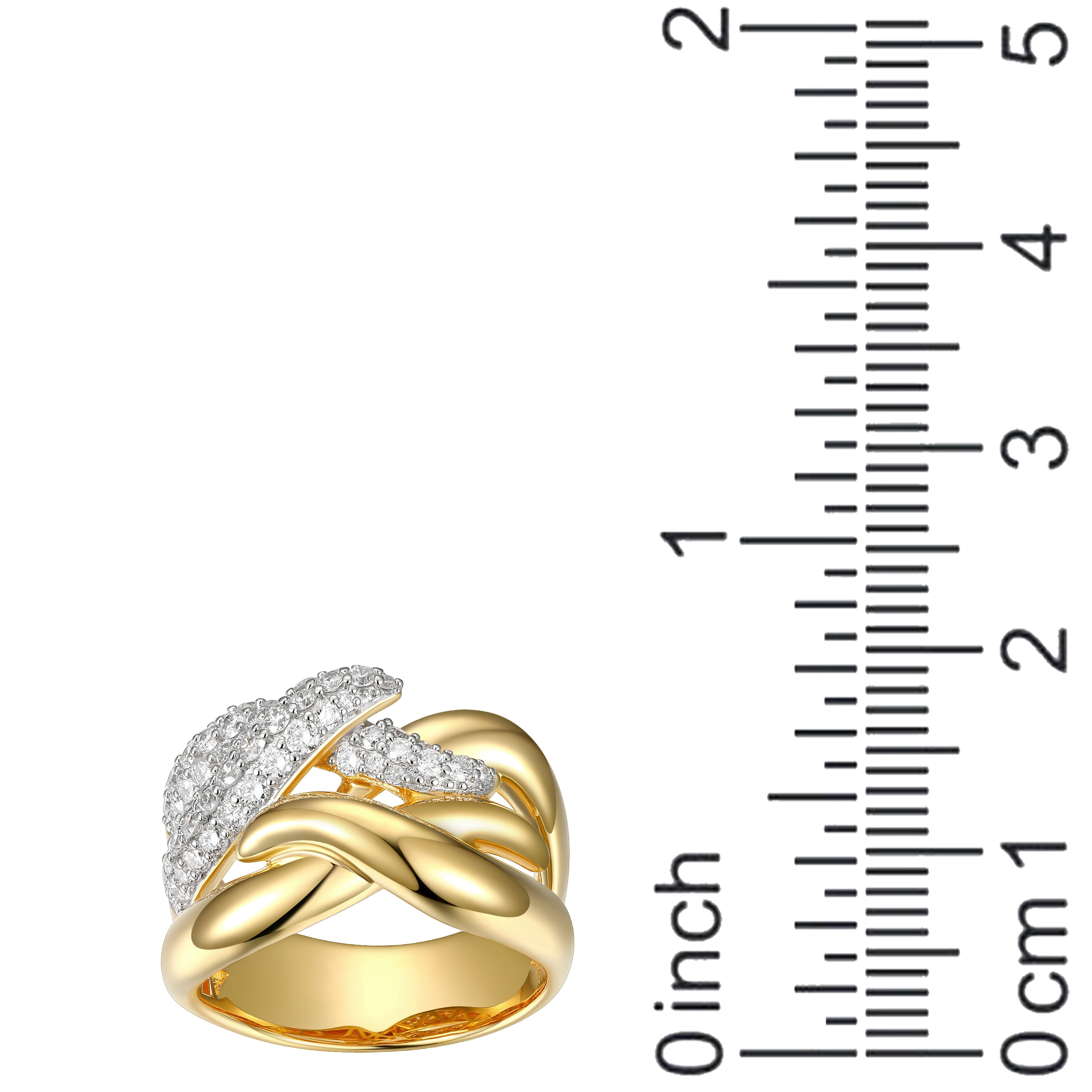 Forever Facets 1 CT TW Lab Grown Diamond Ring in 18K Gold over Sterling Silver, Adult Female