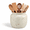 Natural-No Handle, variant on Beige Textured Ceramic Kitchen Utensil Holder 8.43 x 8.03 x 7.99 Inches