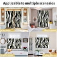 thumbnail image 5 of Sage Green Stripe Kitchen Curtains 63 Inch Length, Grey White Geometric Modern Abstract Grommet Top Bedroom Living Room Curtains, Light Filtering Cafe Curtain Drapes 2 Panels Set 104''x63'', 5 of 8