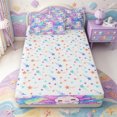 thumbnail image 4 of Manfei Amphibian Axolotl Print Zipper Twin Comforter Sets with Fitted Sheet and 2 Pillowcases,Aquatic Animal Zipper Bedding Set,Colorful Stars Reversible,4pcs, 4 of 7