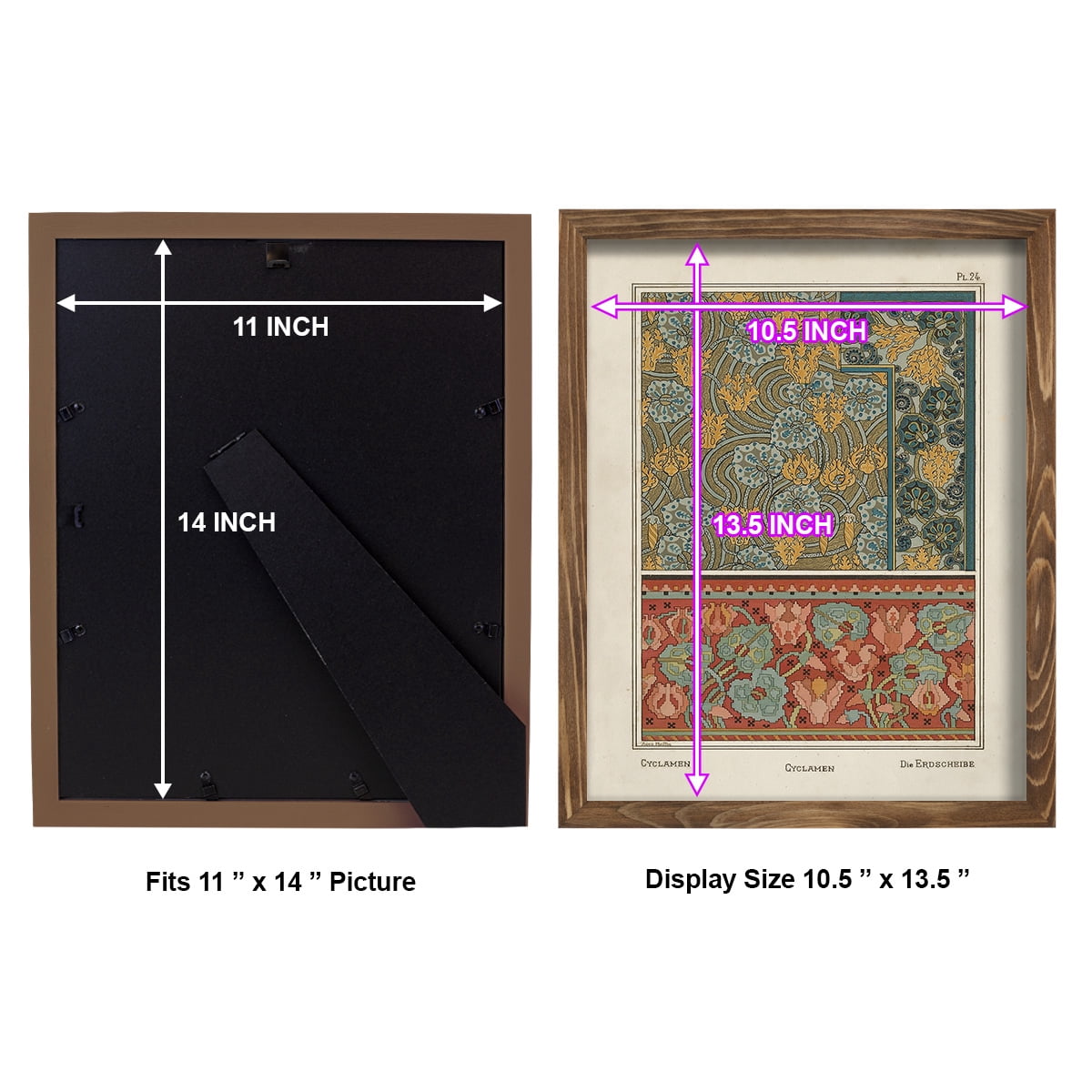Nouveau Decorative I - Framed Print w/glass - Walnut