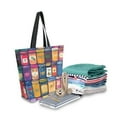 thumbnail image 2 of FORMRS Womens Canvas Tote Bag with Zipper Inner Pocket Shoulder Handbag, Blue Jam, 2 of 7