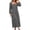 Gray-06, variant on Women's Cotton Linen Maxi Dresses Square Neck Puff Long Sleeve Loose Straight Casual Vacation Dress for Fall