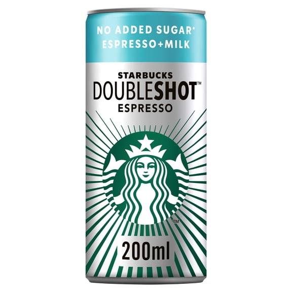 Starbucks Doubleshot Espresso No Added Sugar Iced Coffee 200ml, Imported from Britain