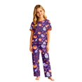 thumbnail image 2 of Halloween Pajamas for Family, Family Halloween Pajamas Matching Sets, Halloween Matching Family Pajamas Purple Witch Hat Ghost Pumpkin Print Short Sleeve Set for Fall Festival, 6 Years, 2 of 7