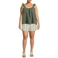 thumbnail image 3 of Terra & Sky Women's Plus Size Ruffle Strap Tank Top, 3 of 6
