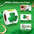 thumbnail image 3 of Yippzo St Patricks Day Stickers, Shamrock Stickers Roll, Sparkly St. Patrick's Day Saint Patricks Day's Lucky Clover Self-Adhesive Laser Seal Labels Decor, 3 of 8
