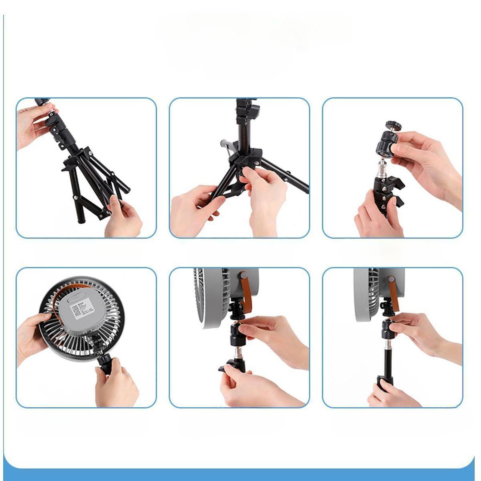 Tongina Tent Fan Camping Fan Tripod Table Fan Hanging Fan Lantern Desk Fan Tripod Fan for Camping Office Bed Bedroom Car White