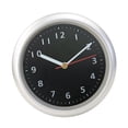 thumbnail image 3 of Reloj de baño sin tictac, ligero, minimalista, resistente al agua, con ventosa Plata Negro, 3 of 8