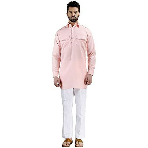 Royal Kurta Men's Cotton Blend Straight Kurta