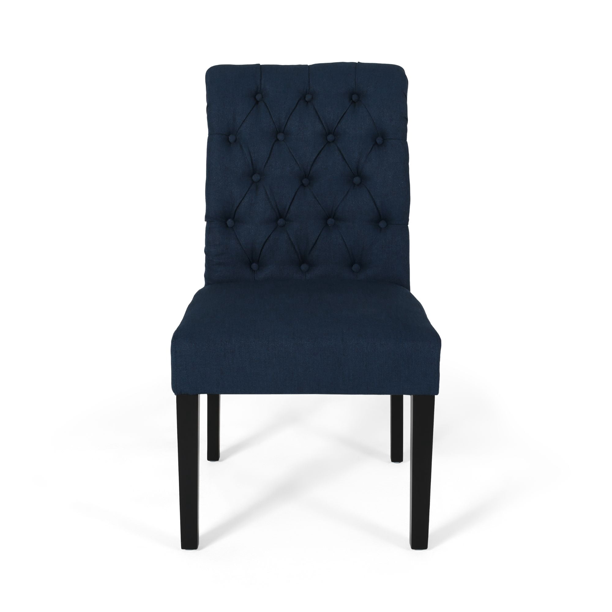 Noble House Cullon Contemporary Fabric Dining Chairs, Set of 2, Navy Blue