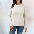 thumbnail image 2 of Gyexs Oversized Sweaters for Women Casual Solid Color Petite Tops Knitwear Solid Lightweight Knit Pullover Tops Womens Fall Clothes, White, Size L, 2 of 5