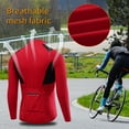 thumbnail image 3 of Wosawe Men's Half-Zip Cycling Jersey - Breathable, Quick-Dry, Reflective for Outdoor Sports - Red, Size L, 3 of 6