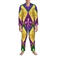 thumbnail image 4 of Kll Mardi Gras4 Sleepwear Mens Flannel Pajamas,Long Cotton Pj Set, 4 of 9