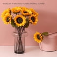 thumbnail image 4 of Vintage Sunflowers Artificial Flowers, Fake Silk Sunflower with Stem Vintage Fall Sunflower Decorations for Autumn Home Wedding Party Birthday Bulk Single 6pcs, 4 of 6