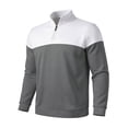thumbnail image 5 of BVnarty Men's Color Block Quarter Zip Stand Collar Loose Sweatshirt, Athletic Pullover for Mild Autumn Sports Wear and Multi-Occasion Daily Layering Dark Gray XXXL, 5 of 8