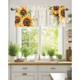 thumbnail image 2 of Pastoral Sunflower Valances for Windows Plant Country Vintage Beige Background Valance Rod Pocket Short Window Treatments Curtains for Kitchen Bathroom Living Room Bedroom, 42 x 18 Inch, 2 of 7
