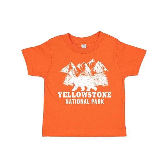 Inktastic Yellowstone National Park with Bear Mountains and Trees Boys or Girls Toddler T-Shirt