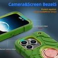 thumbnail image 3 of Dteck for iPhone 15 Pro Case with Screen Protector (2 Packs), Military Grade Drop Protection Shockproof Protective Phone Case with Rotating Ring Stand for iPhone 15 Pro,Green+Gold, 3 of 6