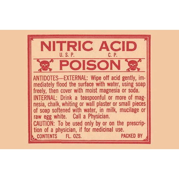 Nitric Acid - Poison-Fine Art Canvas Print (20" x 30")