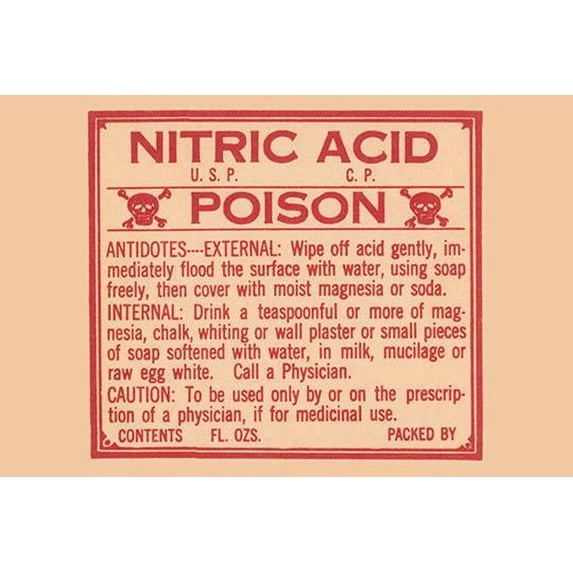 Nitric Acid - Poison-Fine Art Canvas Print (20" x 30")