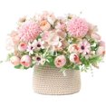 thumbnail image 3 of Artificial Flowers 7 Branches Silk Camellia Fake Daisy Flowers, 3 of 5