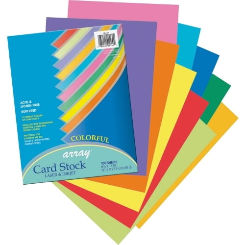 Pacon Array Card Stock 65 lb Letter Assorted Parchment Colors 100 Sheets/Pack 