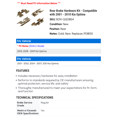 thumbnail image 2 of Rear Brake Hardware Kit - Compatible with 2001 - 2010 Kia Optima 2002 2003 2004 2005 2006 2007 2008 2009, 2 of 2