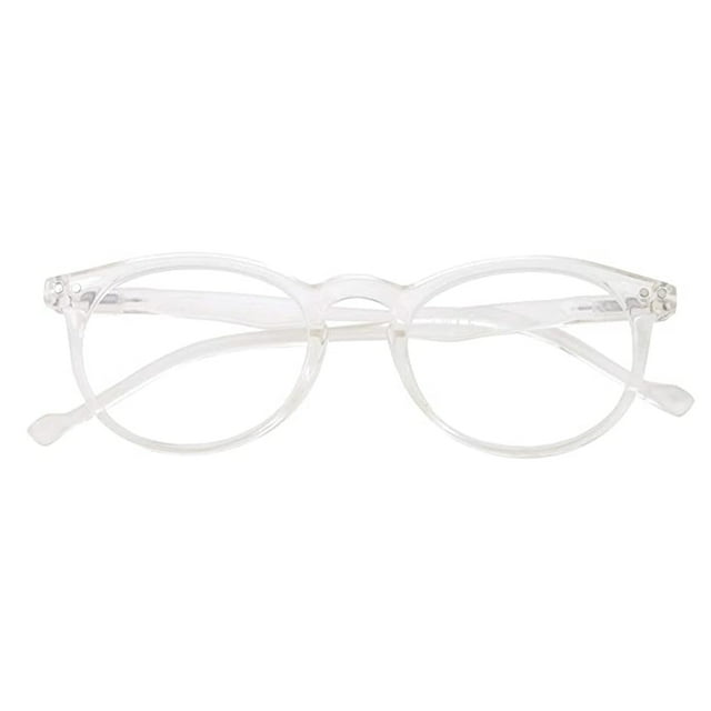 grinderPUNCH Lunettes de Lecture Rondes Ovales Légères pour Hommes et Femmes Lunettes de Lecture +3,00, Transparent