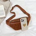 thumbnail image 5 of Bolso bandolera de pana para niña, bolso de cintura para teléfono móvil, bolso estilo cartera pequeño retro, 5 of 5